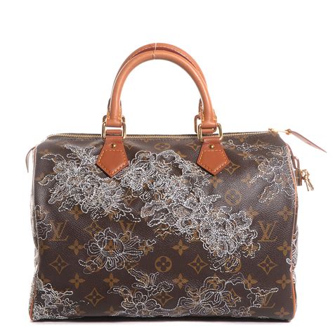 louis vuitton dentelle monogram speedy 30 silver|Louis Vuitton Speedy 30 Dentelle (2007) Reference Guide.